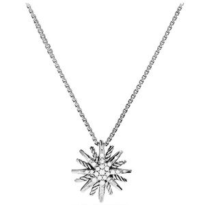 David Yurman Starburst silver and diamond small pendant on chain
